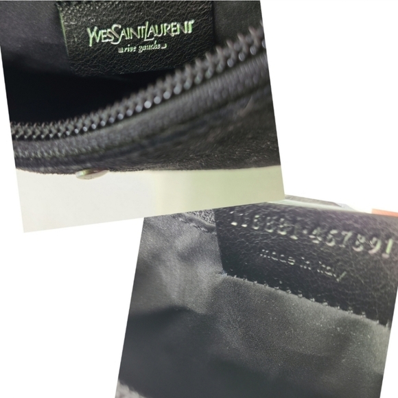 YSL Yves Saint Laurent Suede Patent Leather Demi Pouchette Pochette Baguette Bag - Picture 12 of 16